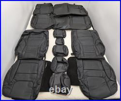 For Toyota Tundra Crew Max 2022-2023 Black Interior Leather Seat Covers LQ8