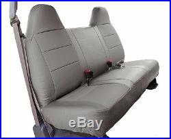 Ford F-150 Grey Iggee S. Leather Custom Fit Bench Front Seat Cover