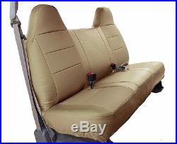Ford F-250 350 Beige Leather-like Custom Made Fit Front Bench Seat Cover