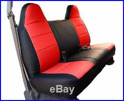 Ford F-250 350 Black/red Leather-like Custom Made Fit Front Bench Seat Cover