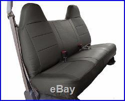 Ford F-250 350 Charcoal Iggee S. Leather Custom Fit Bench Front Seat Cover