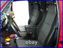 Ford Ranger 2006-09 Black/charcoal Leather-like 2 Front Seat & Console Covers