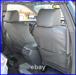 Ford Ranger 2006-09 Black/charcoal Leather-like 2 Front Seat & Console Covers