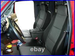 Ford Ranger 2010-2011 Black/charcoal S. Leather Custom Front Seat & Console Cover