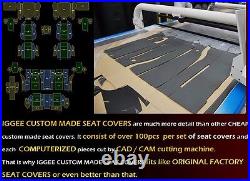 Ford Ranger 2010-2011 Black/grey Leather-like 2 Front Seat & Console Covers