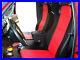 Ford Ranger 2010-2011 Black/red S. Leather Custom Front Seat & Console Cover