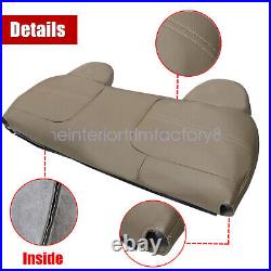 Front Bottom-Top Leather Seat Cover Tan For 1999-2002 Ford F250 F350 F450 F550