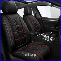 Front&Rear 2/5Seat Covers PU Leather For Ford Bronco Sport 2021-2024 Cushion Red