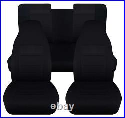 Front+Rear Cotton car seat covers solid black fits 1964-1968 Plymouth Barracuda