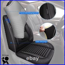 Front & Rear For Volkswagen Taos 2021-2024 PU Leather 2/5Seat Cover Gray/Black