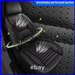 Front & Rear For Volkswagen Taos 2021-2024 PU Leather 2/5Seat Cover Gray/Black