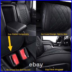Front Rear Full Set Seat Covers Leather Cushion For 09-21 Ford F150 Crew Cab EXC