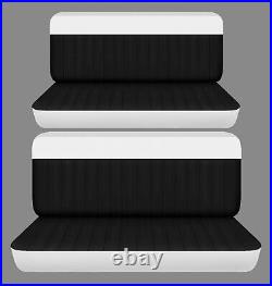Front and Rear bench car seat covers fits 1953-1957 Chevy 210 Sedan black white