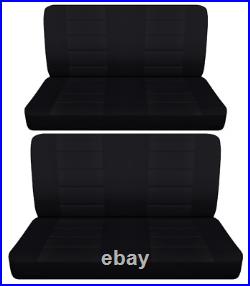 Front and Rear bench car seat covers fits 1961-1964 Chevy Biscayne solid black