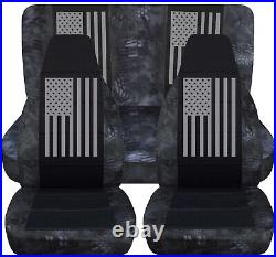 Front and Rear car seat covers Fits Jeep wrangler YJ-TJ-LJ 1985-2006 USA Flag