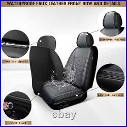 Full Set Car 5-Seat Covers For Hyundai Palisade 2020-2024 PU Leather GRAY+Black