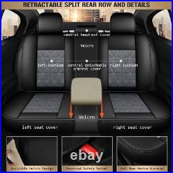 Full Set Car 5-Seat Covers For Hyundai Palisade 2020-2024 PU Leather GRAY+Black