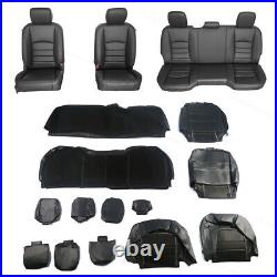 Full Set Seat Covers Black For 13-18 Dodge Ram 1500 2500 3500 Solid Rear Bench