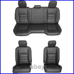 Full Set Seat Covers Black For 13-18 Dodge Ram 1500 2500 3500 Solid Rear Bench