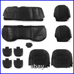 Full Set Seat Covers Black For 13-18 Dodge Ram 1500 2500 3500 Solid Rear Bench