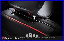 Full Wrap Black PU Car Seat Cover Universal Bench Cushion with Storage Pouch 7200g