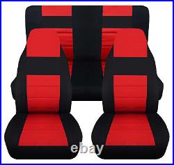 Full set car seat covers cotton 2tone design fits 1989-1998 Geo Tracker