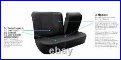 Gray Black PU Leather Integrated Seatbelt Seat Covers with Beige Floor Mats
