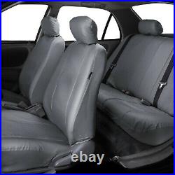 Gray Deluxe Perforated Leatherette 7Seater 3 Row Set Split Bench Seat Covers