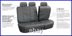 Gray Deluxe Perforated Leatherette 7Seater 3 Row Set Split Bench Seat Covers