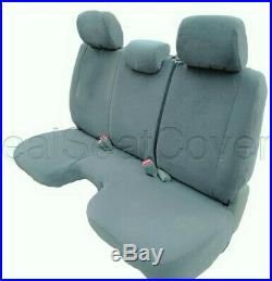 Gray Front Bench Seat Cover Large Notched Cushion 3 Adj Headrest Exact Fit