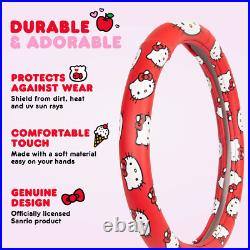 Hello Kitty Car Seat Covers, Car Floor Mats, Steering Wheel Cover, Windshield