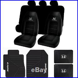 Honda Civic Rubber Mats HB Seat Covers & Black Bench Cover 11pc Universal-fit