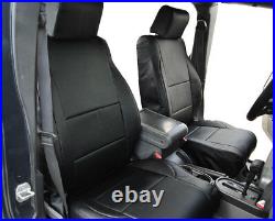 Jeep Wrangler Jk 2008-2010 4doors Black S. Leather Custom Front&rear Seat Covers
