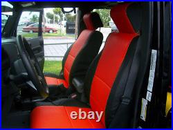 Jeep Wrangler Jk 2008-2010 4doors Black/red S. Leather Front&rear Seat Covers