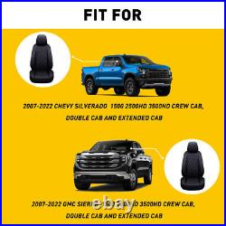 Leather Car Seat Cover For Silverado Chevy GMC 2007-2021 Sierra 1500 2500/3500HD