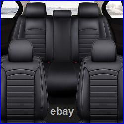 Leather Car Seat Covers For Ford 5-Seats Front Rear Full Set Cushion All Weather