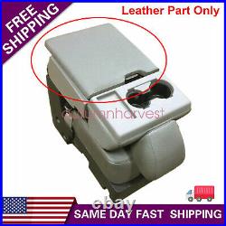 Leather Center Console Lid Armrest Cover Bench Seat For 2015-2020 Ford F150 Gray