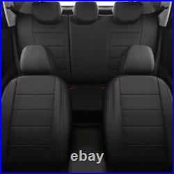 Leather Front Rear Seat Covers Custom fit for Honda CR-V 2017-2021 Black