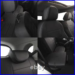 Leather Front Rear Seat Covers Custom fit for Honda CR-V 2017-2021 Black