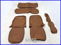 Leather Seat Covers Fits 2013-2017 Jeep Wrangler Unlimited Diamond Brown PC6