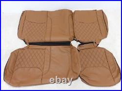 Leather Seat Covers Fits 2013-2017 Jeep Wrangler Unlimited Diamond Brown PC6