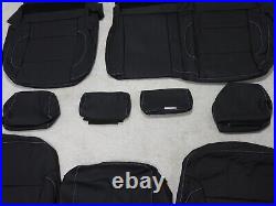 Leather Seat Covers Fits 2014 2015 Chevrolet Silverado Crew Black ID65