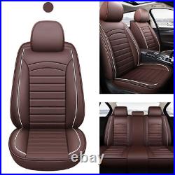 Leather Seat Covers Full Set 5-Sits Front & Rear Cushion Accessories For TOYOTA