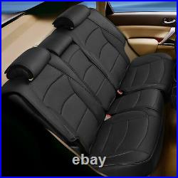 Leatherette Seat Covers For Car Rear Split Bench Cover Black For Auto