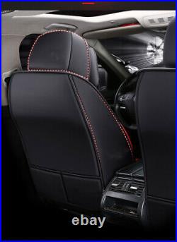 Luxury FULL SET PU Leather 5-Sits Car Seat Covers Cushion Protector Black + Red