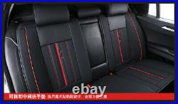 Luxury FULL SET PU Leather 5-Sits Car Seat Covers Cushion Protector Black + Red