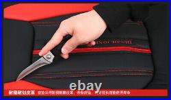 Luxury FULL SET PU Leather 5-Sits Car Seat Covers Cushion Protector Black + Red