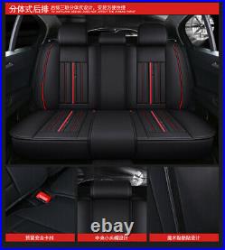 Luxury FULL SET PU Leather 5-Sits Car Seat Covers Cushion Protector Black + Red