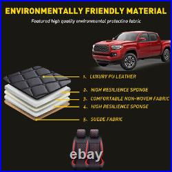 Luxury Leather Car Seat Covers Full Set Front Rear For Toyota Tacoma 2007-2023