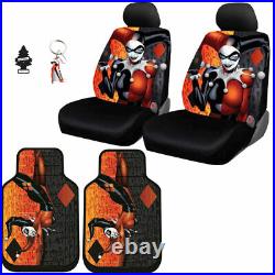 New Harley Quinn Auto Car Seat Covers Floor Mat Keychain Cover Set For Toyota